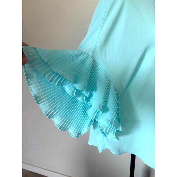 Joseph Ribkoff Aqua Ruffled Sleeve Blouse with Back Detail LN - Picture 5 of 9